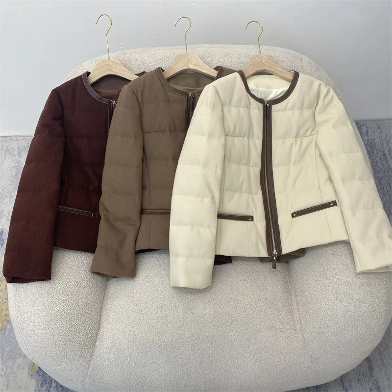 Осенне-зимняя новая контрастная цветная универсальная модная женская куртка из