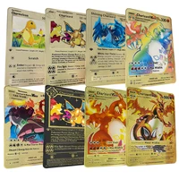 pokemon 20 styles charizard vmax gx mega gold metal card super game collection anime cards toys for children gift