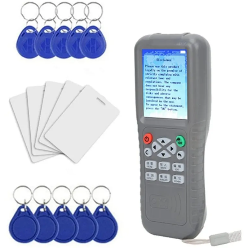 13.56MHz UID NFC Tag Encrypted Programmer RFID Card Reader Copier 125KHz T5577 Smart Card Writer Duplicator WiFi Full Decode