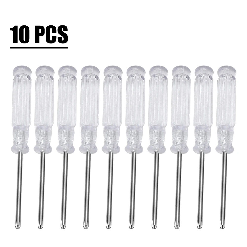 

10pcs 3.74Inch Small Screwdriver Transparent Handle Cross Slotted Screwdriver For Mobile Phone Hand Repairing Opening Tool