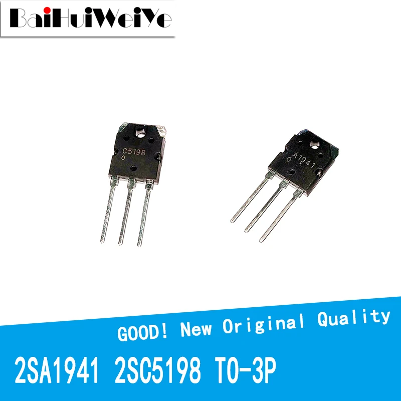 

10Pcs/Lot 5 Pairs 2SA1941 2SC5198 A1941 C5198 TO-3P TO-247 Audio Power Amplifier Tube New Good Quality Chipse