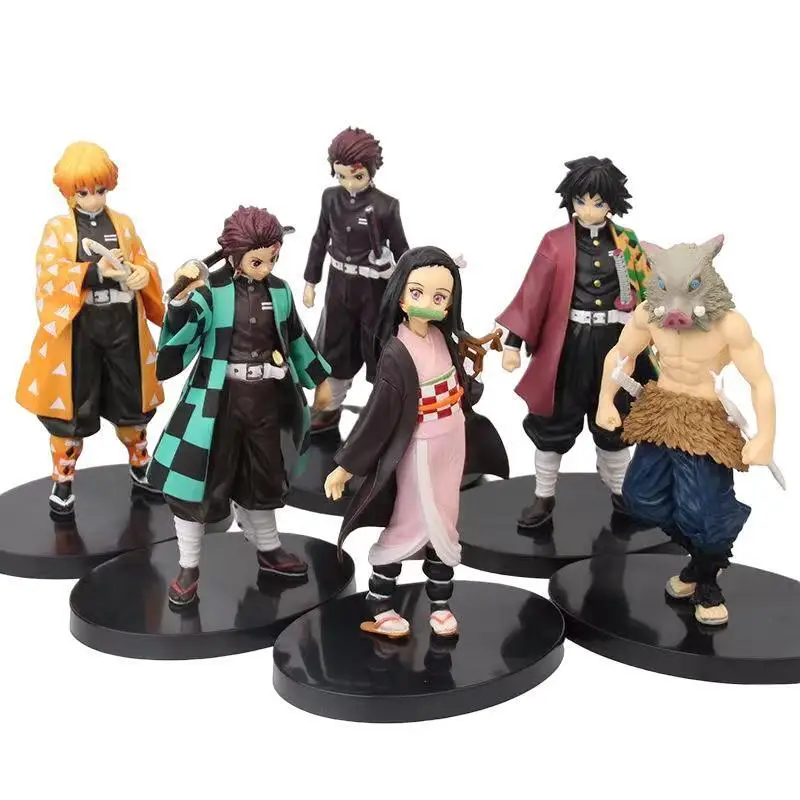 

Anime Demon Slayer Kimetsu no Yaiba figure Kamado Tanjirou Action Figure Agatsuma Zenitsu Nezuko Warrior PVC Model boy Toys gifs