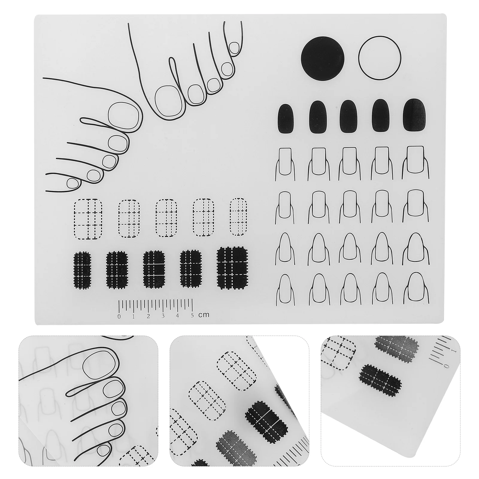 

Nail Stamping Mat, Square Silicone Toning Nail Desk Mat ( B Type ) ( Translucent color )