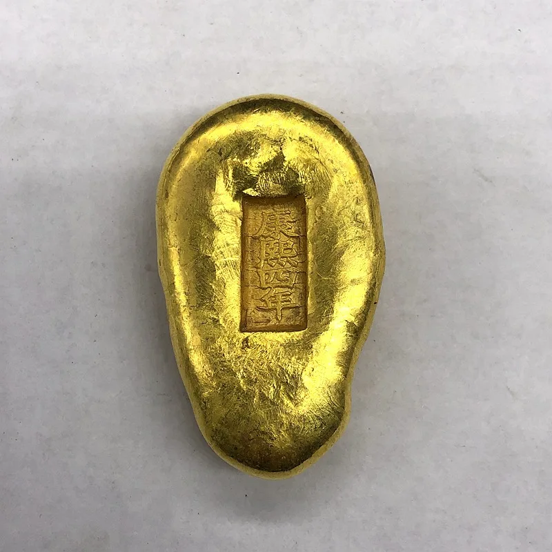 Коллекция древних монет Антикварный Daqing Kangxi Year Тыква Золотой слиток