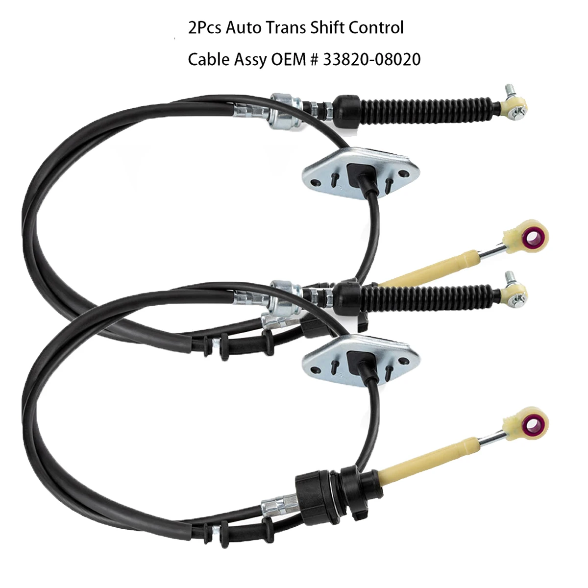 

2Pcs 33820-08020 Transmission Control Cable Assembly for Toyota Sienna 2004-2010 Auto Trans Shift Control Wires Gearbox
