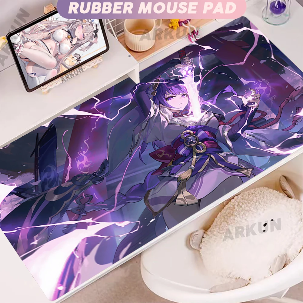 Популярный игровой коврик для мыши Genshin Impact Kawaii Hot Raiden Shogun большой Настольный с