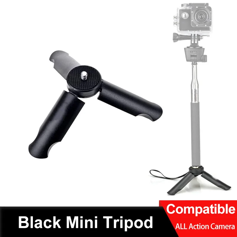 

Black Mini Tripod For Smartphone / Phone Holder Stand Tripod Monopod For Gopro/DJI OSMO / SJCAM Portable Collapsible Tripod