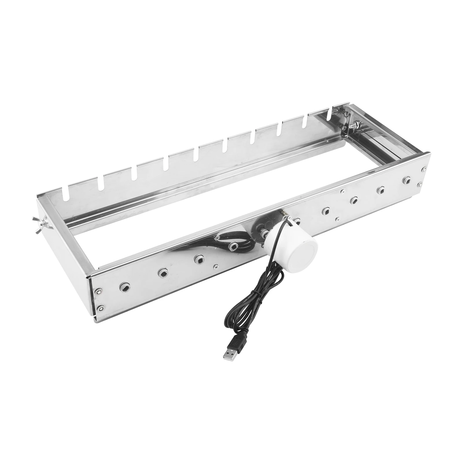 

Stainless Steel Charcoal Shelf Outdoor Camping Automatic Barbecue Grill Adjustable Width Portable Rolling Picnic Rechargeable