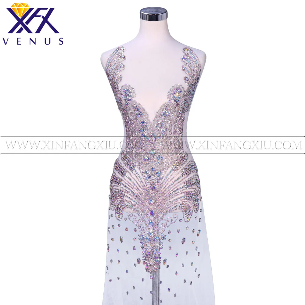 XFX VENUS 1 шт. однотонная AB цветная аппликация стразы из бисера нашивка украшение для платья Сделай Сам нашивка для вечерние платья