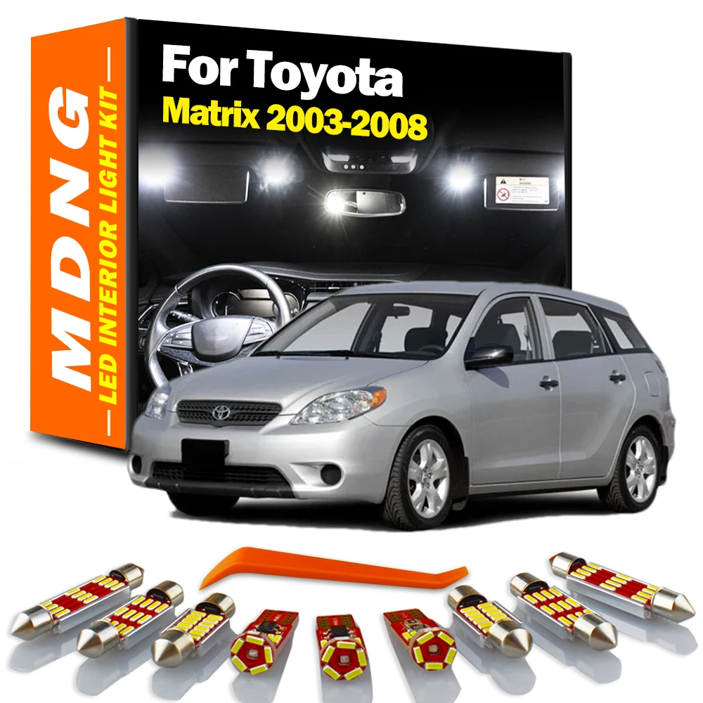 MDNG 8 шт. для Toyota Matrix 2003 2004 2005 2006 2007 светодиодная интерьерная с Canbus купольная карта