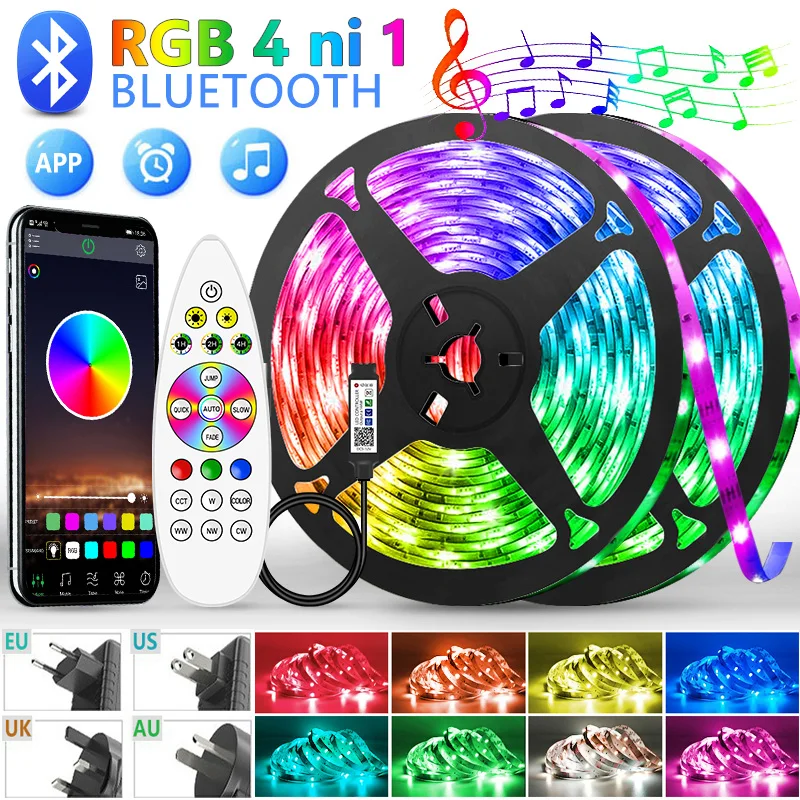 RGBWW LED Light Strips Bluetooth Controller Flexible RGB 5050 Decoration BackLight Lamp Night light Luminous String For Bedroom |