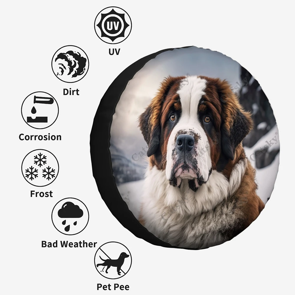 Универсальная крышка для запасного колеса собаки в цветочном Луге из полиэстера