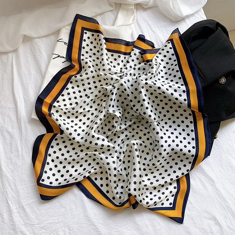 Атласный шелковый шарф Женский дизайнерский брендовый шейный платок шарфы 70 см