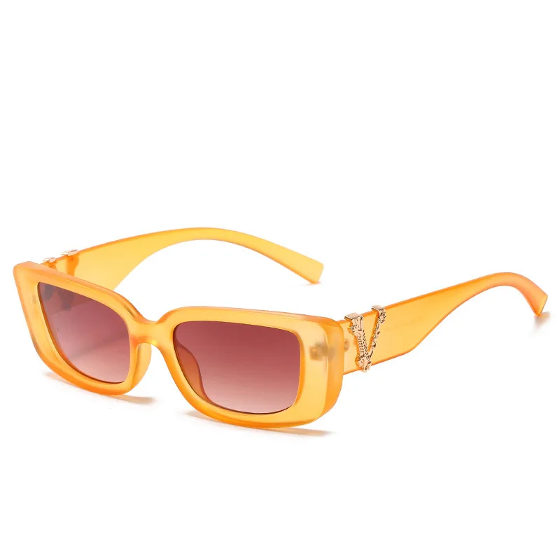 New SHAUNA Retro Small Rectangle Sunglasses Candy Colors Gradient Sun Glasses Shades UV400