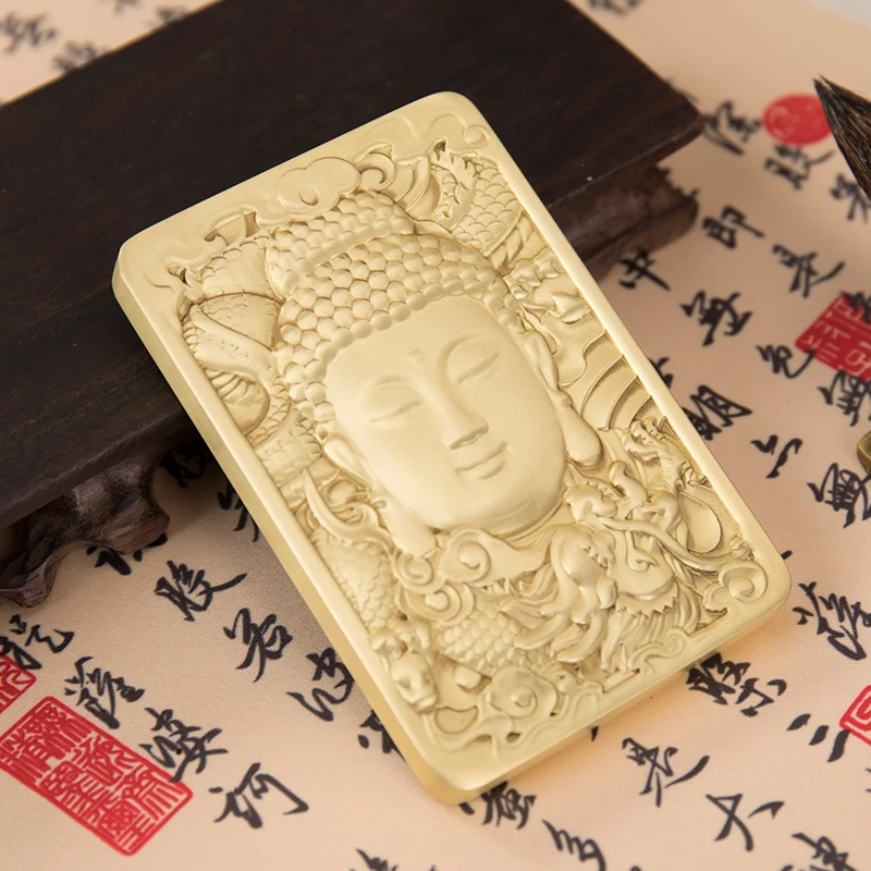 Metal Relief Paperweight Brass Square Paperweights Chinese Traditional Pattern Painting Calligraphy Paper Pressing Paper Weight