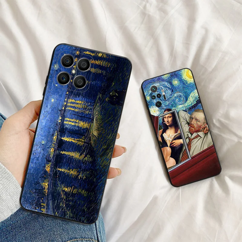 Матовый чехол для телефона Honor Play 6T 6C 9A X9 X8 X7 X6 X40 70 60 50 Lite 20 Magic4 30i 8X Van Gogh