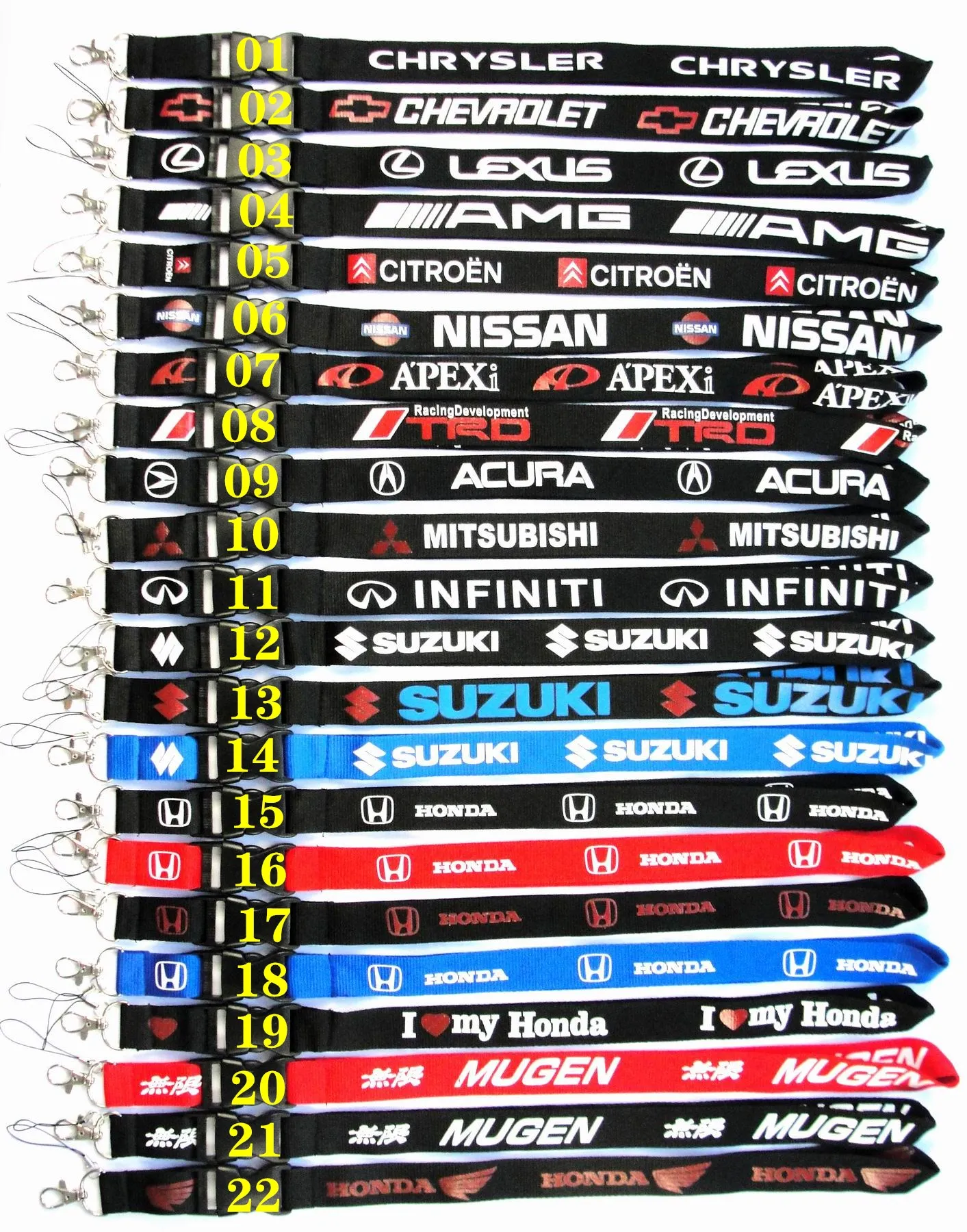 

105PCS/Car Brand Automobile LOGO Lanyard Car Sales Work Card Tether Detachable Tether During Exercise Multicolor Wholesale