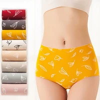 cotton sexy female seamless printing abdomen panties soft breathable hip lift briefs womens high waist intimates underwear