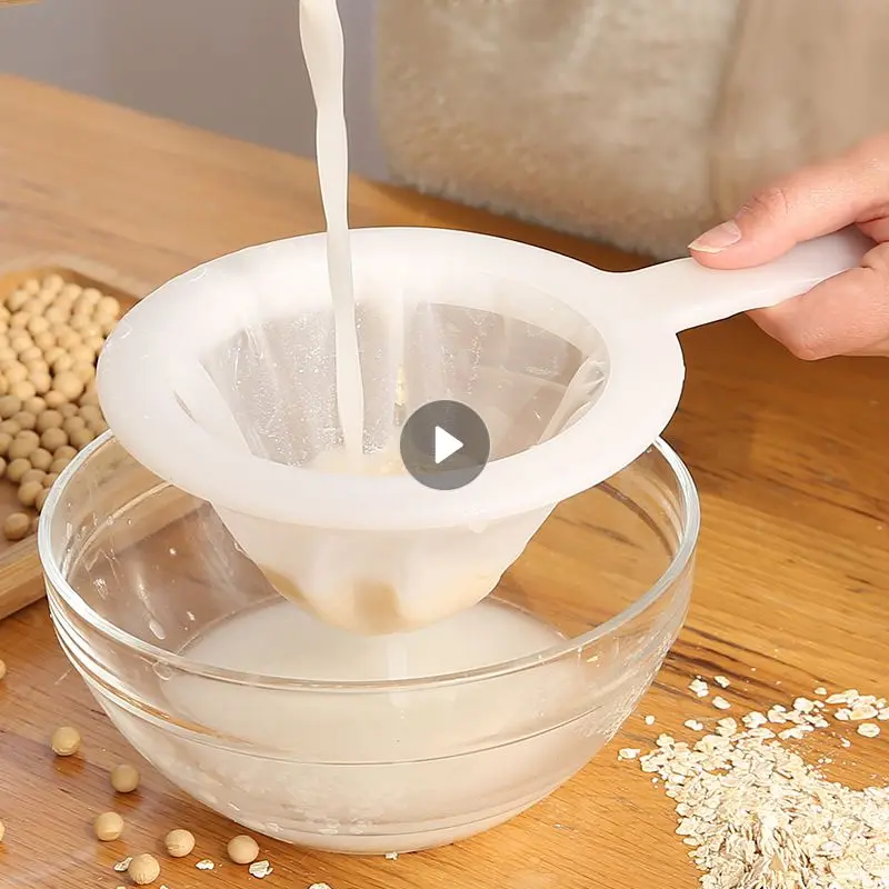 

100/200/400 Mesh Ultra-fine Mesh Strainer Kitchen Gadgets Nylon Mesh Filter Spoon For Suitable For Soy Milk Coffee Milk Yogurt