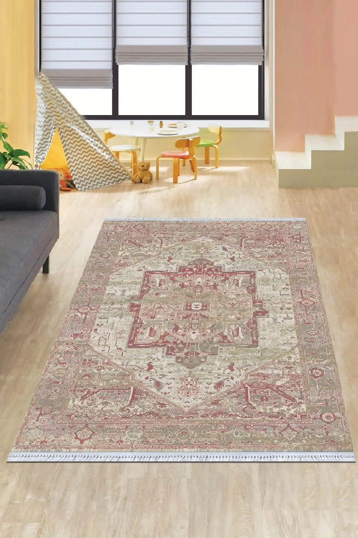 

Хлопковый нескользящий коврик, высококачественный богемный ковер ручной работы, тканый хлопковый ковер, Стирка в стиральной машине, Роскош...