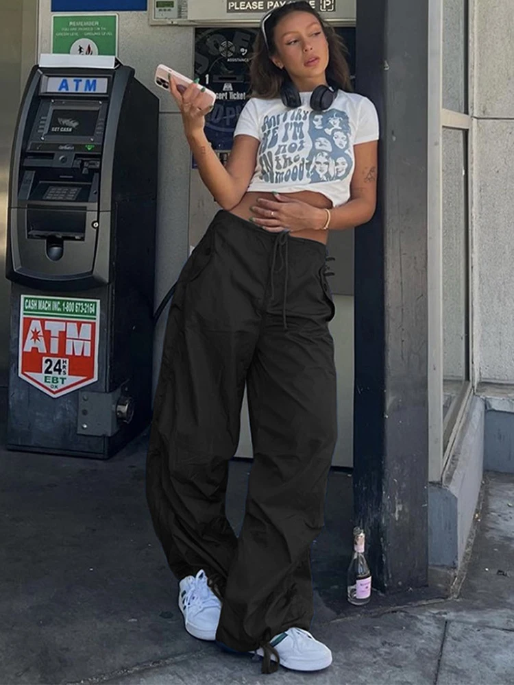 

Streetwear Joggers Baggy Trousers Loose Wide Leg Women Punk Sweatpants Chic Solid Fashion Vintage Pants Casual Y2K Safari Styie