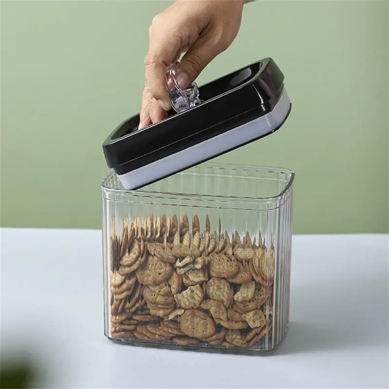 

Food Storage Kitchen Container Plastic Box Jars With Lid Stackable Dry Food Boxes Pantry Organizers Jar Home Kitchen Storage Box