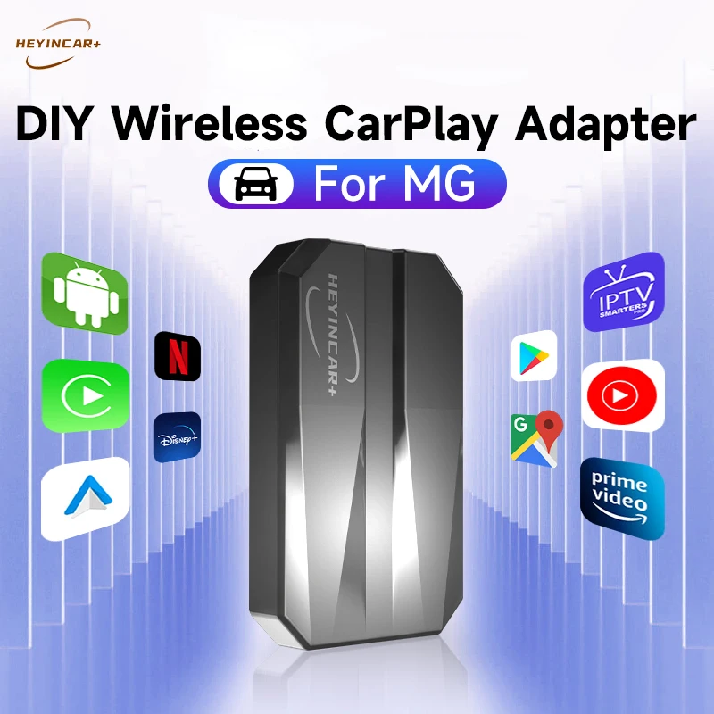 

2023 HEYINCAR 5IN1 Wired to Wireless CarPlay Android Auto Adapter For MG ZS EV MULAN MG4 MG5 EHS MARVEL R MAXUS Netflix YouTube