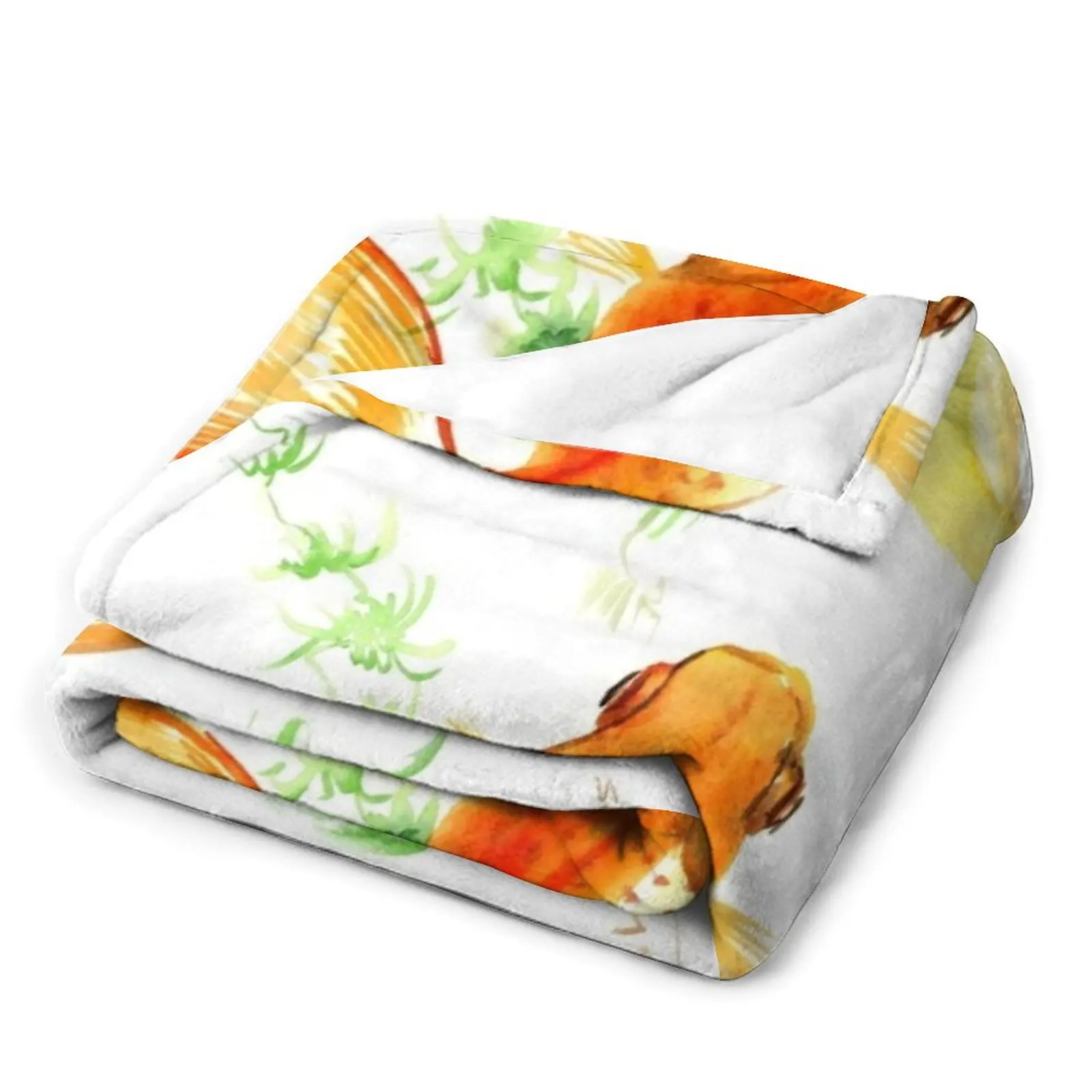 Золотая рыбка KOI дизайн фэн-шуй Декоративное одеяло Дизайнерские мягкие тяжелые