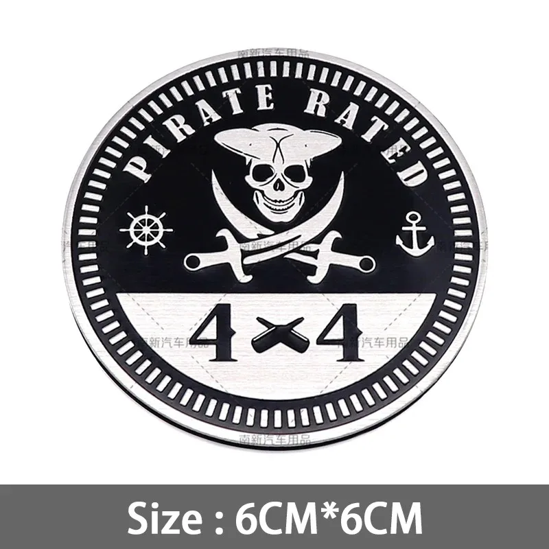 

Алюминиевая утка PIRATE JURASSIC, номинальная 4X4, эмблема автомобиля, значок на задний багажник, наклейка для JEEP Wrangler Grand Cherokee Renegade Compass