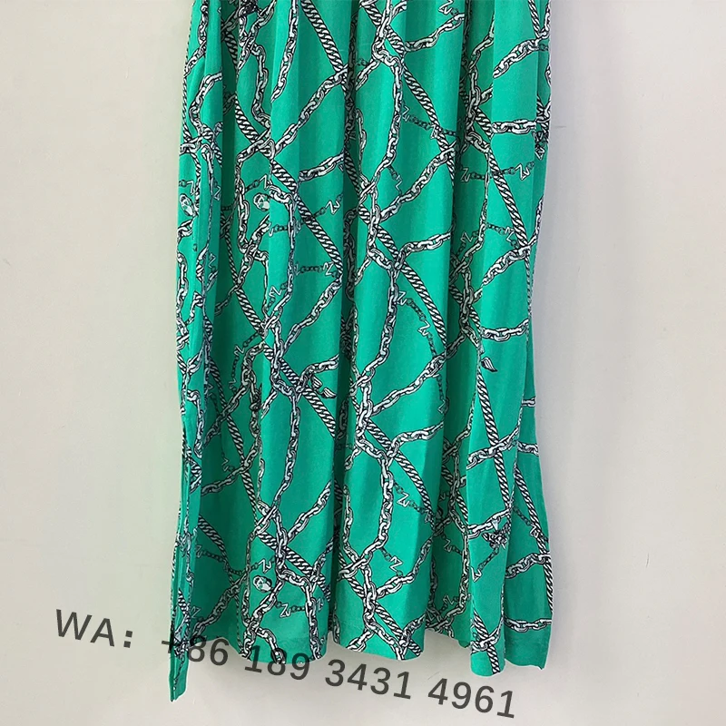 Zadig зеленые халаты женские летние модные длинные платья с эластичной резинкой на