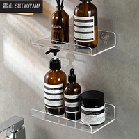 shimoyama acrylic bathroom shelves shampoo shower storage holder rack no drill wall mount corner shelf cosmetic organizer tray