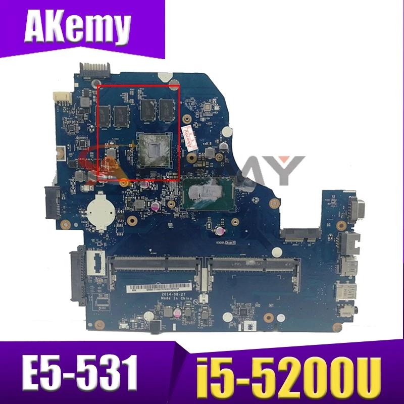 

Материнская плата для ноутбука Akemy для ACER Aspire E5-531 i5-5200U системная плата LA-B991P SR23Y N15V-GM-S-A2 DDR3