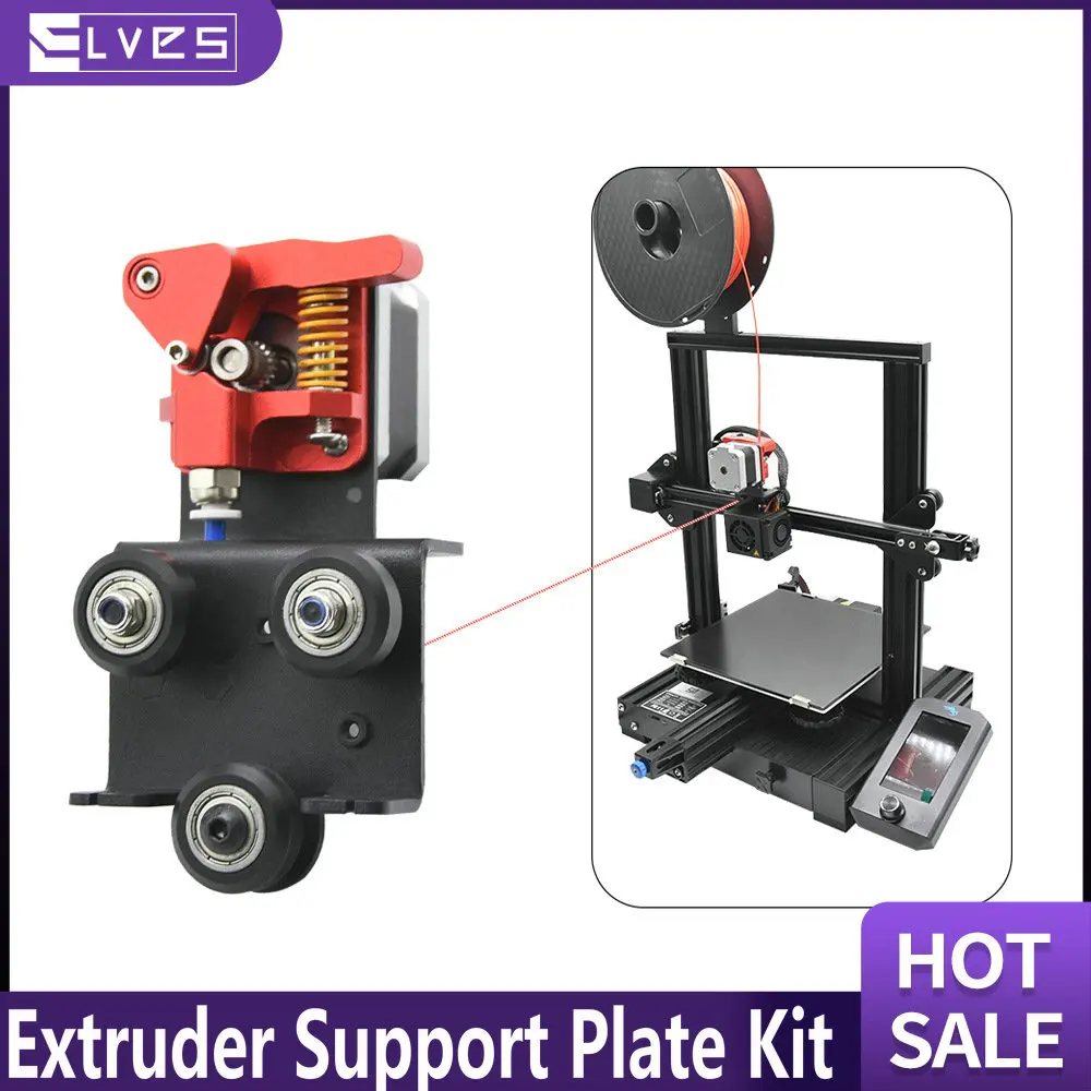 

ELVES Upgrade CR10S Pro Dual Gear Direct Drive Extruder Support Plate Kit, Easy Print Flexible Filament for Ender3/3 Pro/CR10/S