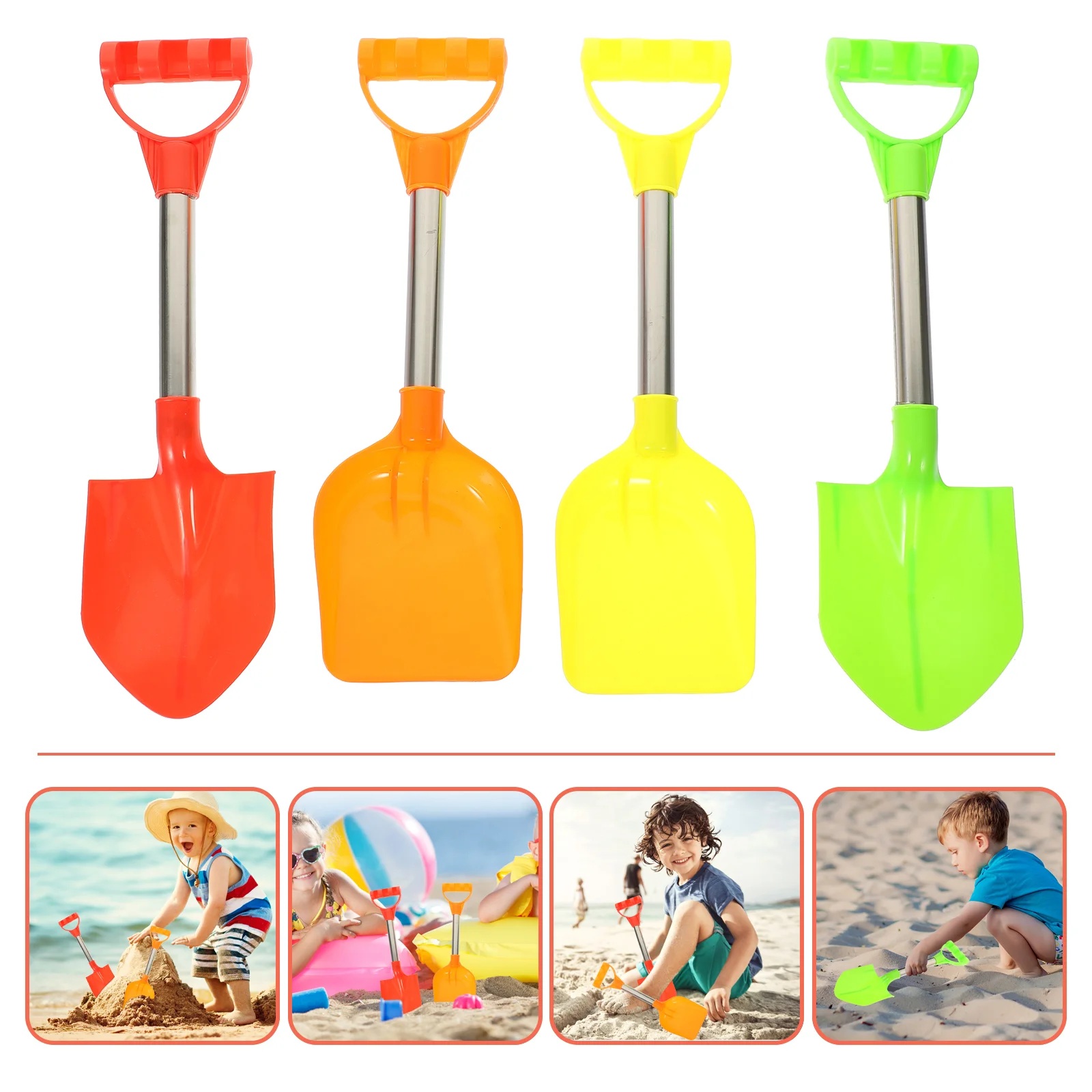 

4Pcs Children Sand Digging Shovels Portable Beach Shovel Toys Summer Sand Shovels Kids Toys