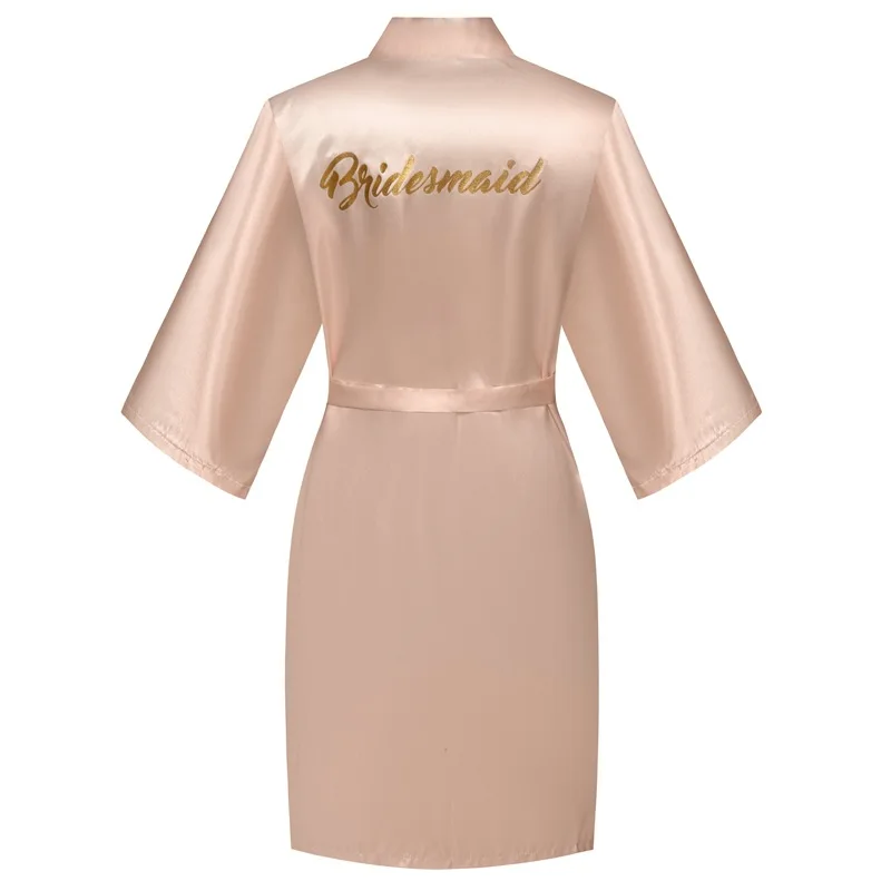 

Bridal Wedding Kimono Robe Maid of Honor Rayon Sleepwear Bride Bathrobe Gown Women Half Sleeve New Summer Nightwear Lingerie