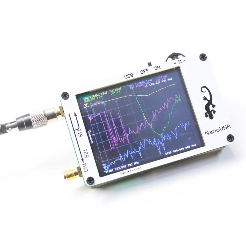 2 8-дюймовый ЖК-дисплей VNA HF VHF UHF UV Сетевой анализатор Антенный + аккумулятор (белый)