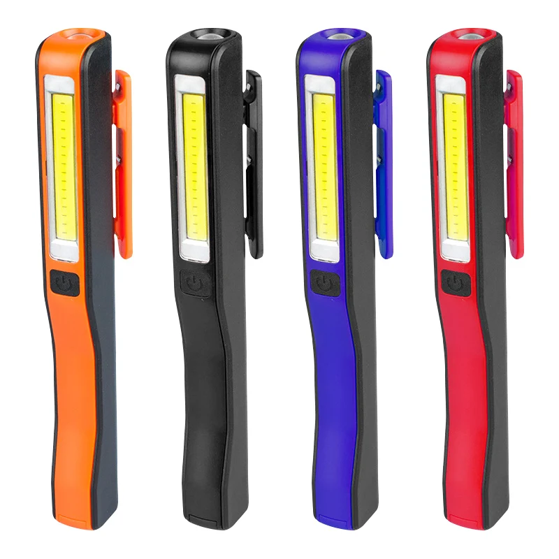 

Mini Pen COB LED Flashlight 2 Modes Multifunction Led Torch Light Magnetic Working Inspection Lamp Pocket Light Without Battery