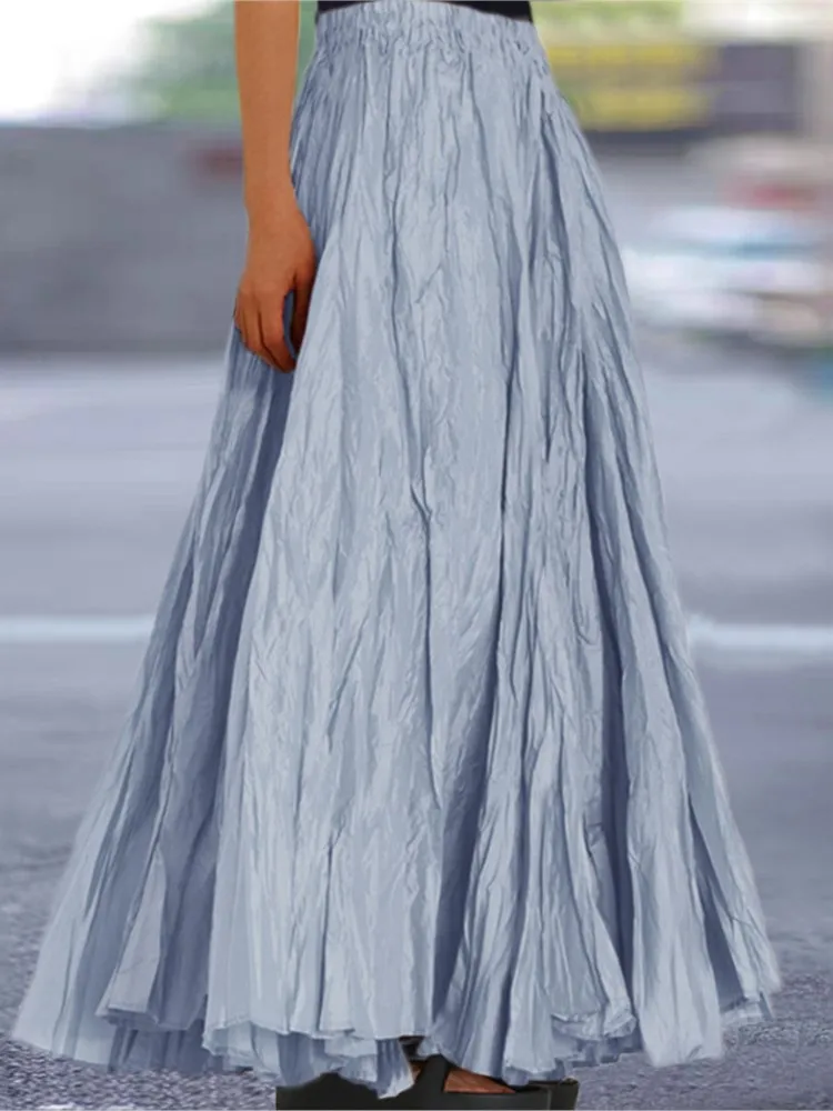 Женская Однотонная юбка свободная трапециевидная в простом стиле весна-лето 2024