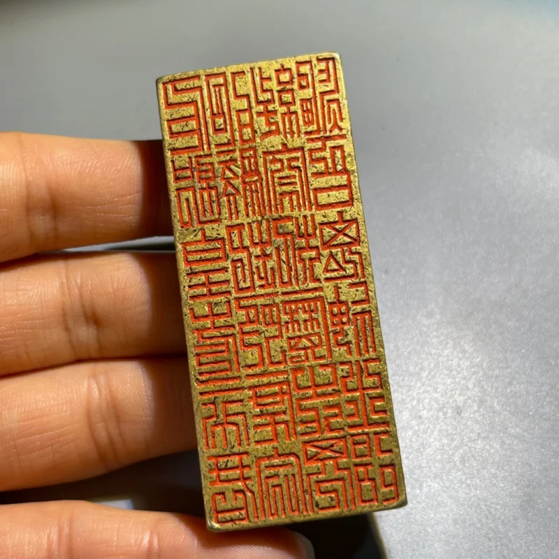 Antique Bronze Brass Seal Taoist Hexer Voldemort Copper Carving Pure Paperweight Pressure Bar
