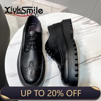 bullock mens shoes spring 2022 new casual leather shoes mens thick soled business tooling black korean small leather shoes