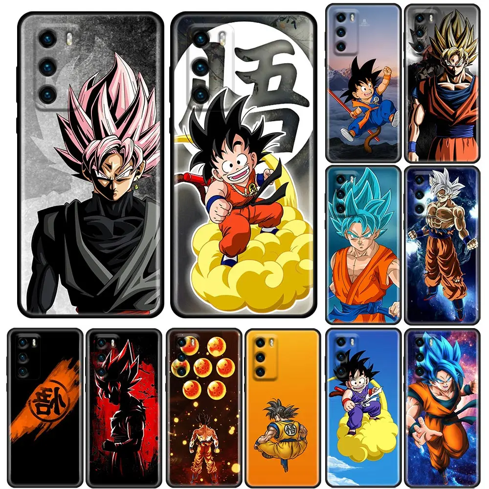 

Anime Dragon ball Z Goku Phone Case for Huawei P10 P20 P30 P40 P50 P50E P Smart 2021 Pro Lite 5G Plus Soft TPU Case Cover BANDAI