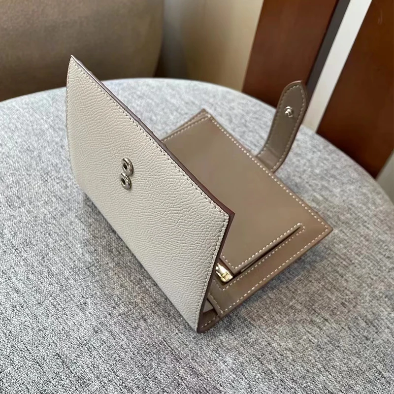 Модный женский короткий кошелек из натуральной кожи многослойный держатель для