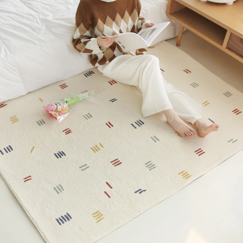 

Large Area Living Room Carpet Thickened Soft Plush Material Bathroom Anti-slip Door Mat Bedroom Bedside Rug Home Decoration