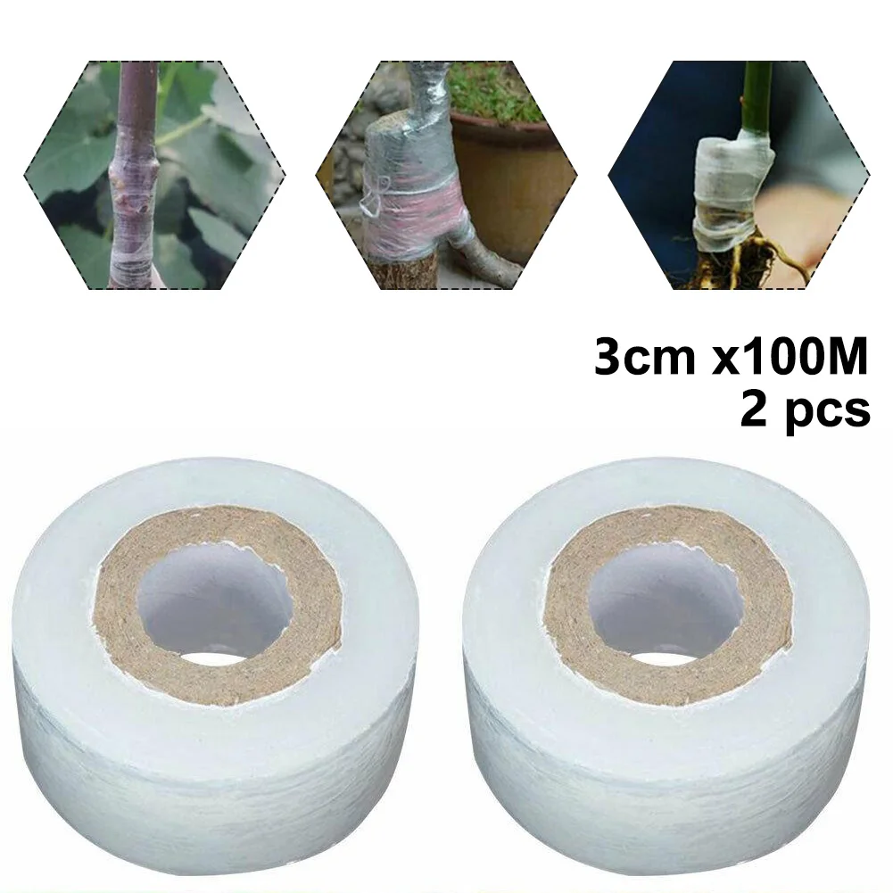 

2 Pcs Grafting Tape Nursery Tape 100M 2cm Copulating Grafting Transparent Tape Garden Supplies Farm Tools