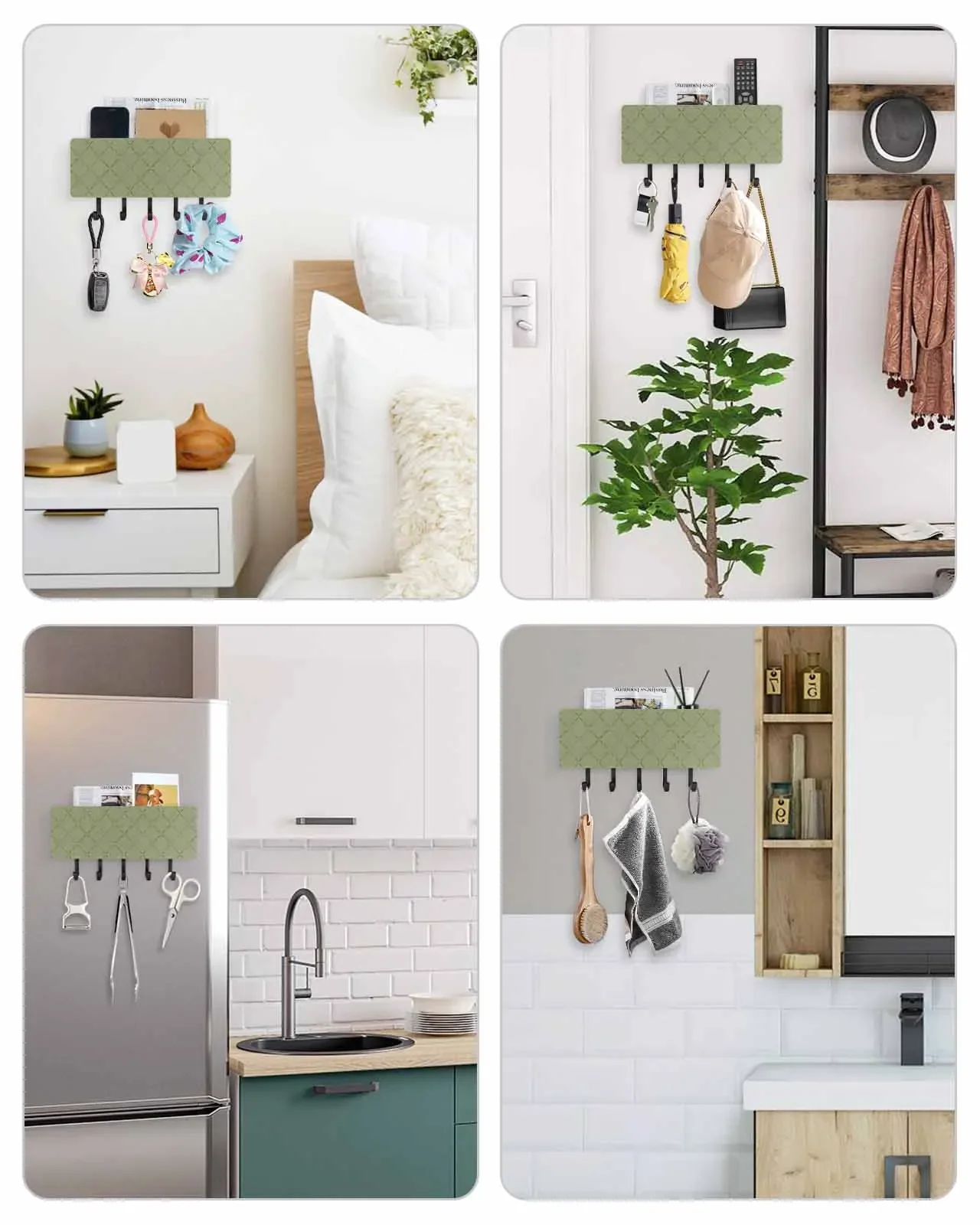 Алмазная сетка с текстурой зеленый деревянный держатель для ключей фермерского