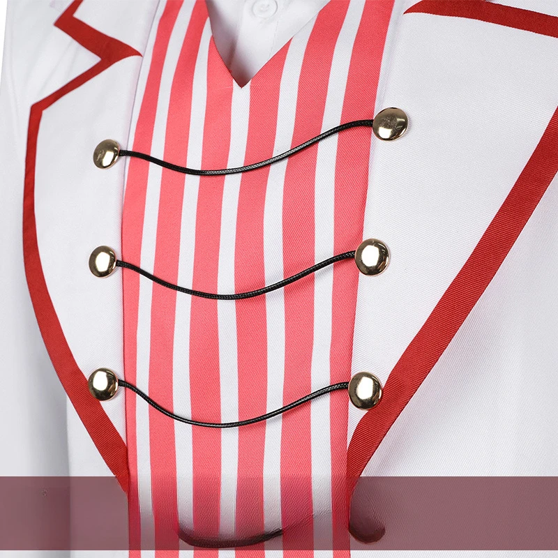 В наличии XS-2XL Люцифер Хазбин Косплей Костюм Парик Шляпа Кольцо Аниме Униформа