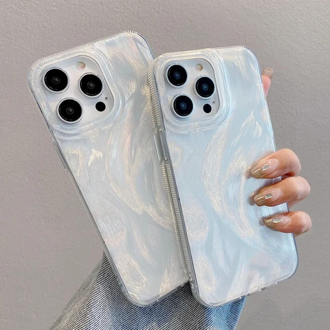 Силиконовый чехол для телефона с градиентным лазером для iPhone 16, 15, 14, 13, 12, 11 Pro Max Plus, полностью противоударный Противоскользящий мягкий чехол-бампер