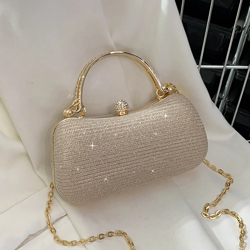 Stylish Dinner Women's Bag 2023 New Chain metal clip luxury design tote party shoulder crossbody bags Handbag for women purse