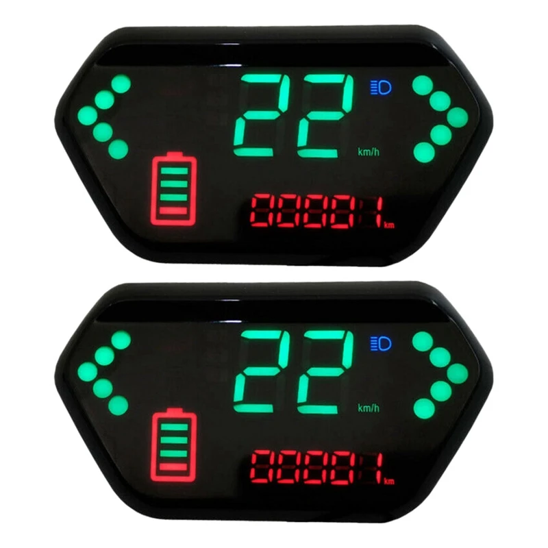 

2X 48V / 60V Motorcycle Odometer Digital LCD Display Tachometer LCD Speedometer For Electric Motorcycle