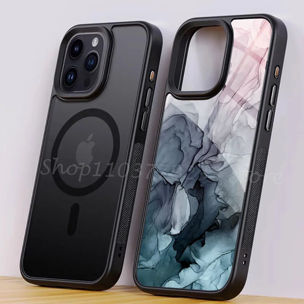 Чехол для телефона IPhone 15 14 13 Pro Max Magsafe с рисунком в абстрактном цвете